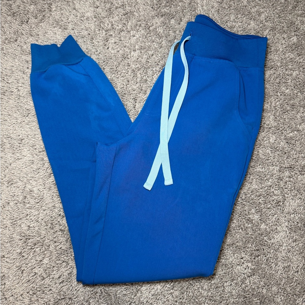 Figs Women’s High Waisted Zamora Royal Blue Joggers Scrub Pants
